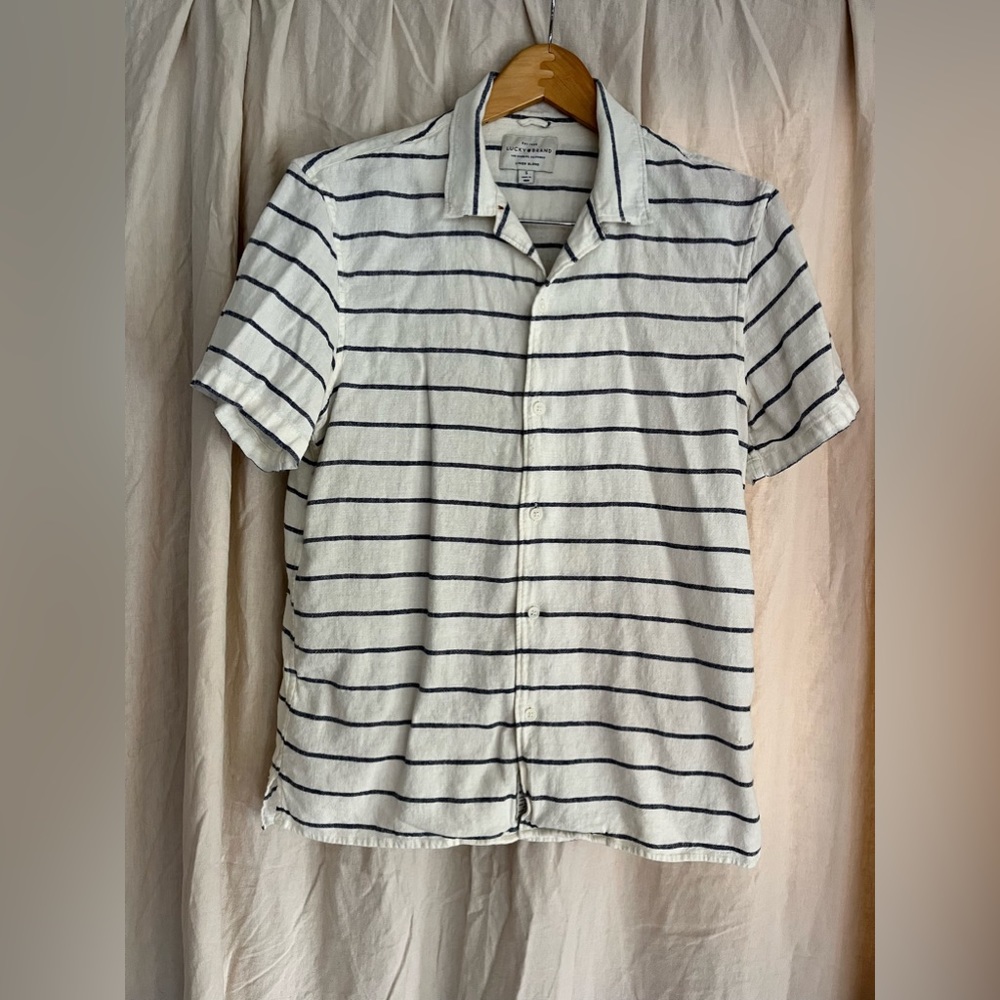 Lucky men’s small linen blend resort shirt